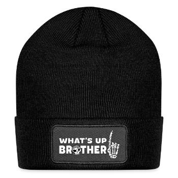 Funny Streamer Apparel - What's Up Brother - Patch Beanie - black - Front
