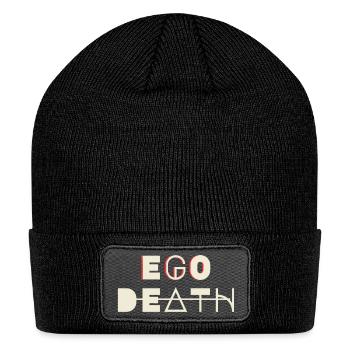  Ego Death - Glitch Art Typography - Psychedelic S - Patch Beanie - black - Front