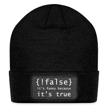 False Braces Tech Quote - Patch Beanie - black - Front