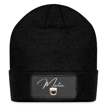 Martin Name Coffee Shop Barista Espresso Amsterdam - Patch Beanie - black - Front