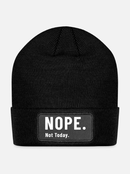 NOPE. Not Today. - Patch Beanie - black