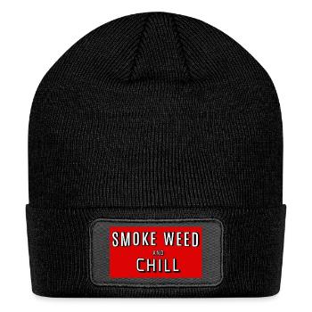 Smoke Weed and Chill Tshirt 420 wear Legalize It - Patch Beanie - black - Front