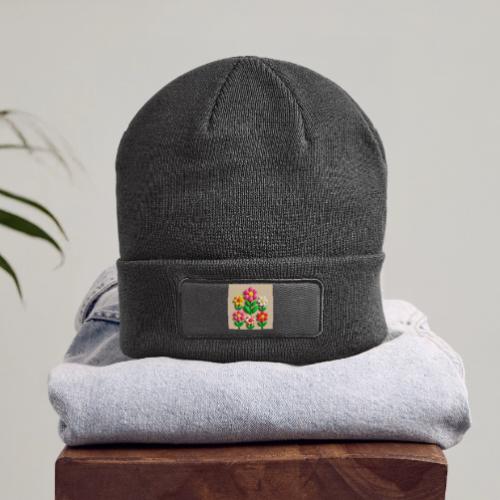 3D Flowers and Butterflies in Amber, Floral Design - Patch Beanie