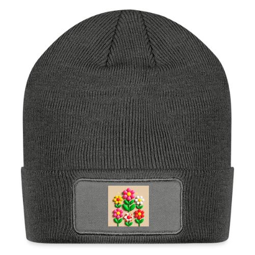 3D Flowers and Butterflies in Amber, Floral Design - Patch Beanie
