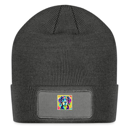 Rainbow Dog Portrait Design - Patch Beanie