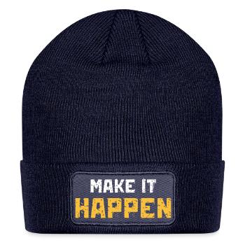 make it happen - Patch Beanie - navy - Front