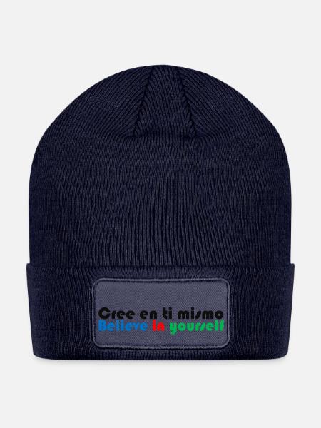 Believe in yourself - Patch Beanie - navy
