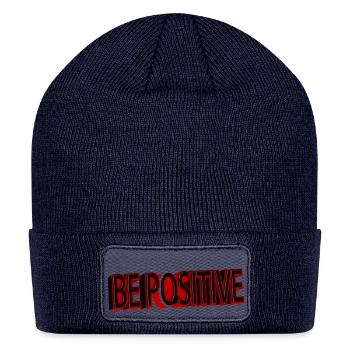 Be positive - Patch Beanie - navy - Front