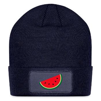 Watermelon Slice Pop Art - Patch Beanie - navy - Front