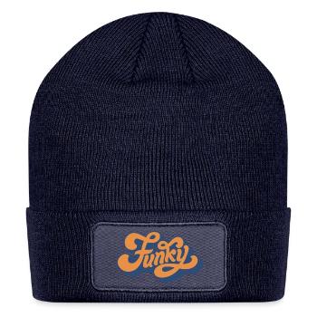 Funky Vintage Design Print - Patch Beanie - navy - Front