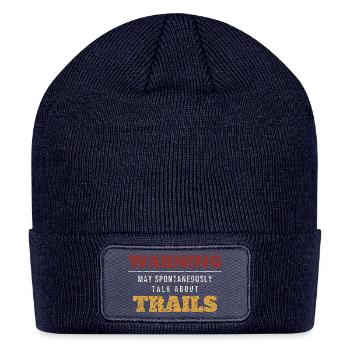 Warning Talks About Trails - Patch Beanie - navy - Front