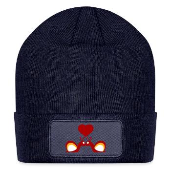 2 Snail Shell Team Love Friends Heart Kiss Couple - Patch Beanie - navy - Front