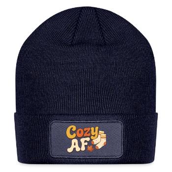 Cozy AF Autumn Socks - Patch Beanie - navy - Front