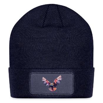 GEOMETRIC OWL, ABSTRACT OWL ART - Patch Beanie - navy - Front