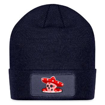 Festive Calavera: Mexican Elegance - Patch Beanie - navy - Front