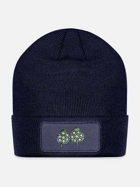 Group of Auriculas Vintage Botanical - Patch Beanie - navy