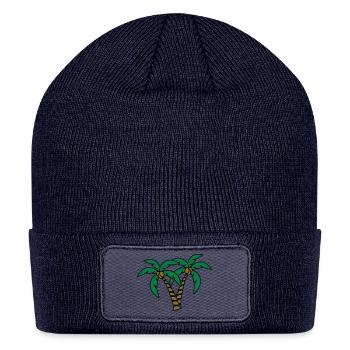 Palm tree coconut group - Patch Beanie - navy - Front
