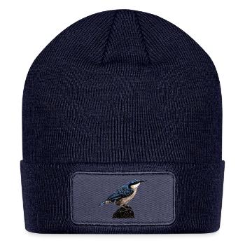 Nuthatch illustration - Patch Beanie - navy - Front