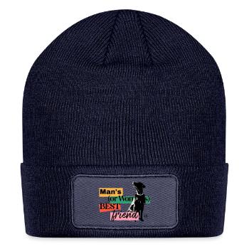 Man's Best Friend Inspirational Design - Patch Beanie - navy - Front