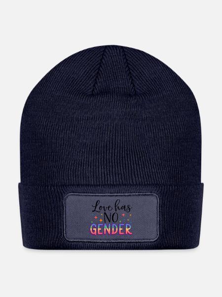 Love Has No Gender - Patch Beanie - navy