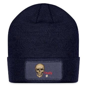 Scary vintage print finally - Patch Beanie - navy - Front