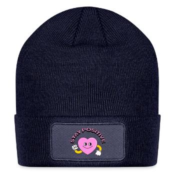 Stay Positive - Patch Beanie - navy - Front