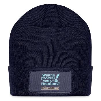 Journaling for Emotions Processing Mental Wellness - Patch Beanie - navy - Front