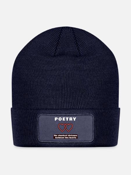 Intertwined Hearts Poetry - Patch Beanie - navy