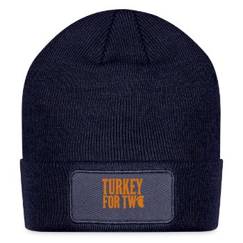 Expecting Mother Loves Turkey For Two Pregnancy - Patch Beanie - navy - Front