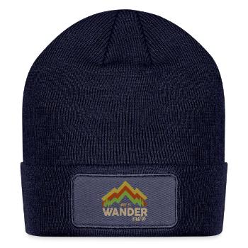 Worry Less. Wander More. - Patch Beanie - navy - Front