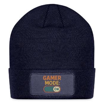 Gamer Mode On Screen Print - Patch Beanie - navy - Front