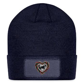 Pan African Flag Heart - Patch Beanie - navy - Front