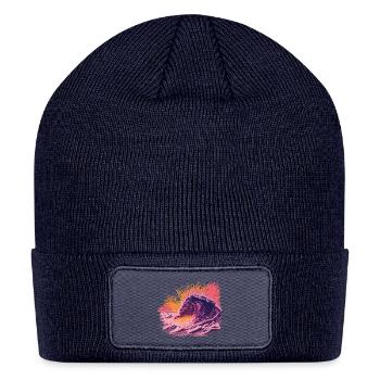 Neon Wave Splash Art - Patch Beanie - navy - Front