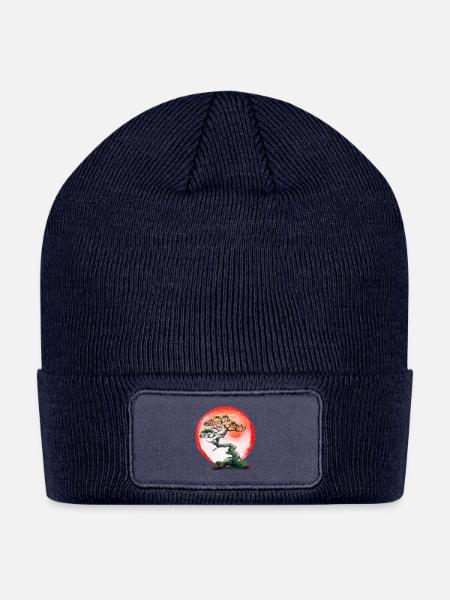 Bonsai Sunset - Patch Beanie - navy