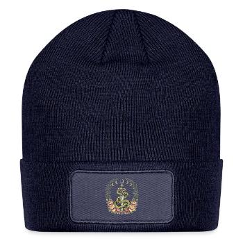 Mystic Serpent and Moonlit Bloom Design - Patch Beanie - navy - Front