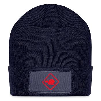 Snail warning Caution Danger sign zone symbol fun - Patch Beanie - navy - Front