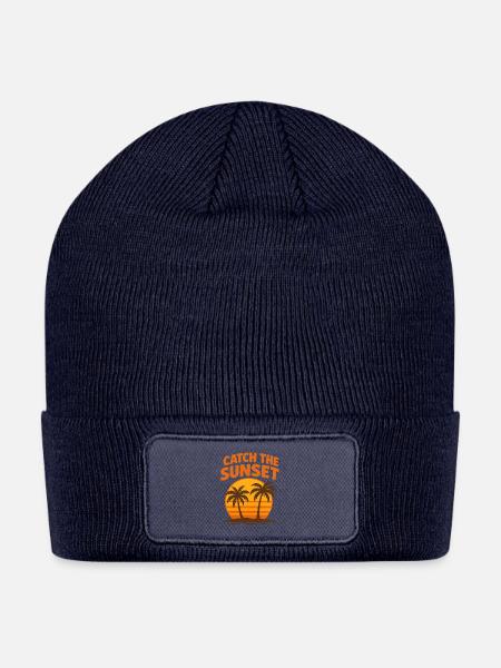 Catch the Sunset Palm Island - Patch Beanie - navy