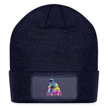 Bold Mode On Neon Splash - Patch Beanie - navy - Front