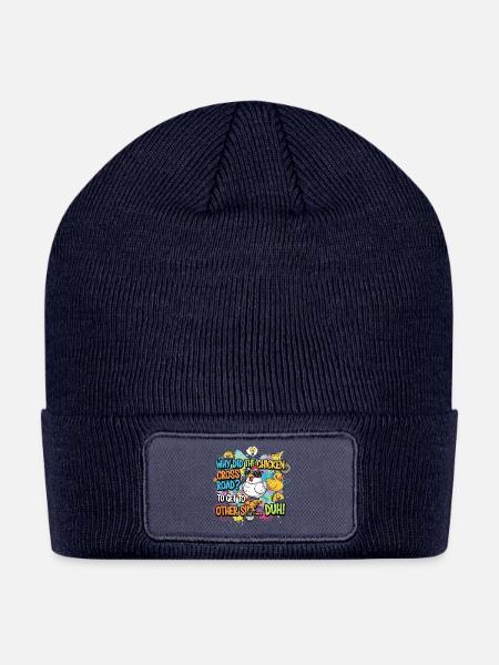 Why Did the Chicken Cross the Road - Patch Beanie - navy
