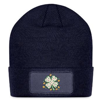 Shamrock Clover with Coins - Patch Beanie - navy - Front