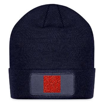 Red Capsule Pattern - Patch Beanie - navy - Front