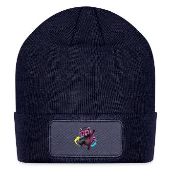 Neon Raccoon DJ Splash - Patch Beanie - navy - Front