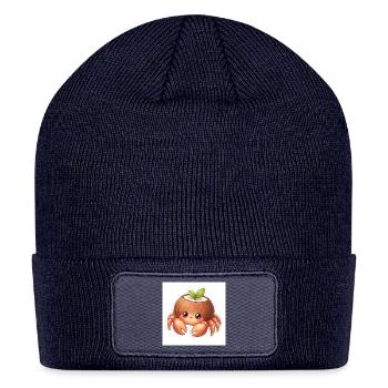 Kawaii Coconut Crab Seedling - Patch Beanie - navy - Front