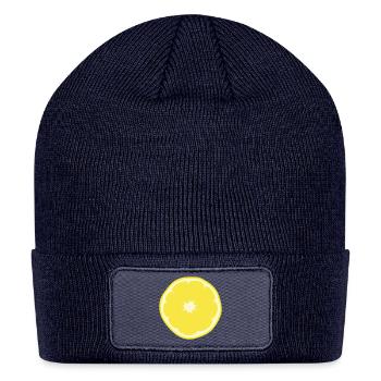 Sunny Lemon Slice - Patch Beanie - navy - Front