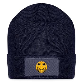 Sunset Hammock by Palm Trees - Patch Beanie - navy - Front