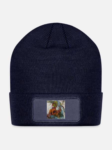 Chromatic Burst Abstract - Patch Beanie - navy