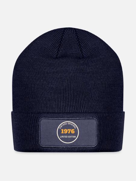 Vintage 1976 Original Limited Edition 50th Bday - Patch Beanie - navy