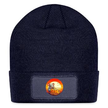 Sunset Cheese Cutting Mouse - Patch Beanie - navy - Front