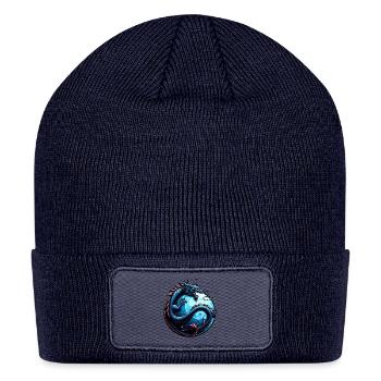 Mystical Blue Dragon Circle Art - Patch Beanie - navy - Front