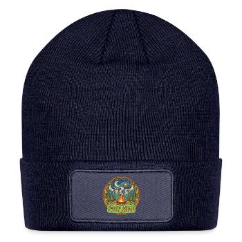 Stay Wild Retro Campfire Starry Night Camping - Patch Beanie - navy - Front